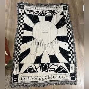 Lonely Ghost Black Orb Double Layer Woven Blanket